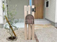 木製調デザインアルミ角柱門柱 LIXIL デザイナーズパーツ